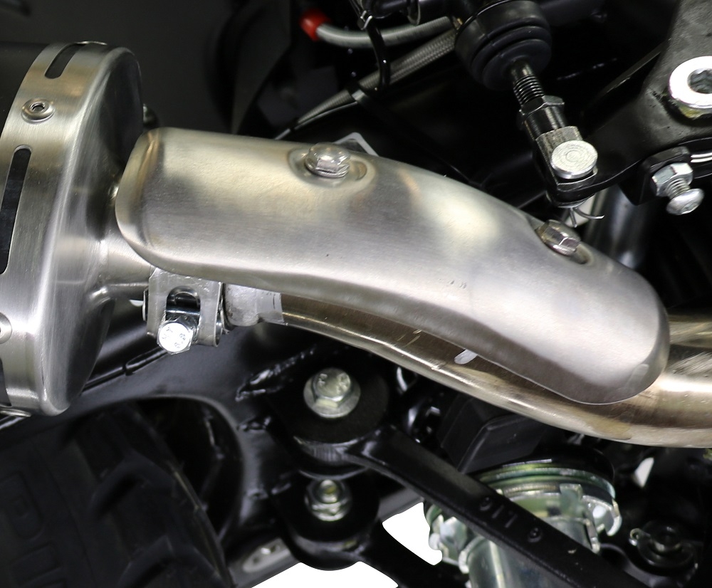 Exhaust compatible with Royal Enfield Himalayan 410 Diam.36mm 2017-2020, Albus Ceramic, Slip-on exhaust including link pipe and removable db killer 