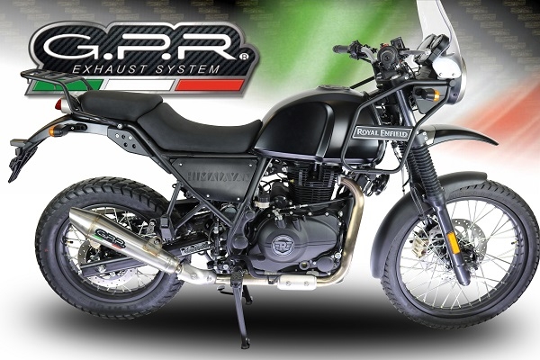 Exhaust compatible with Royal Enfield Himalayan 410 DIAM 42.5 2017-2020, Vintacone, Slip-on exhaust including link pipe and removable db killer 