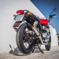 Exhaust compatible with Royal Enfield Interceptor 650 2019-2020, Deeptone Inox, Dual slip-on exhausts including removable db killers and link pipes 