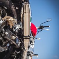 Exhaust compatible with Royal Enfield Interceptor 650 2019-2020, Deeptone Inox, Dual slip-on exhausts including removable db killers and link pipes 