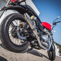 Exhaust compatible with Royal Enfield Interceptor 650 2019-2020, Deeptone Inox, Dual slip-on exhausts including removable db killers and link pipes 