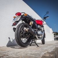 Exhaust compatible with Royal Enfield Interceptor 650 2021-2025, Furore Evo4 Nero, Dual slip-on exhausts including removable db killers and link pipes 