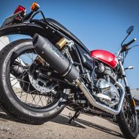 Exhaust compatible with Royal Enfield Interceptor 650 2021-2025, Furore Evo4 Nero, Dual slip-on exhausts including removable db killers and link pipes 