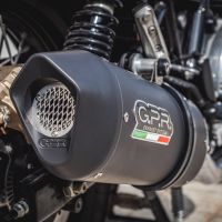 Exhaust compatible with Royal Enfield Interceptor 650 2021-2025, Furore Evo4 Nero, Dual slip-on exhausts including removable db killers and link pipes 