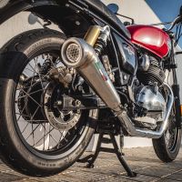Exhaust compatible with Royal Enfield Continental 650 2021-2024, Powercone Evo, Dual slip-on exhausts including removable db killers and link pipes 