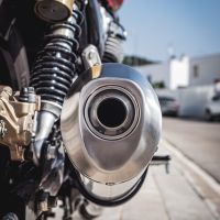 Exhaust compatible with Royal Enfield Continental 650 2021-2024, Satinox, Dual slip-on exhausts including removable db killers and link pipes 