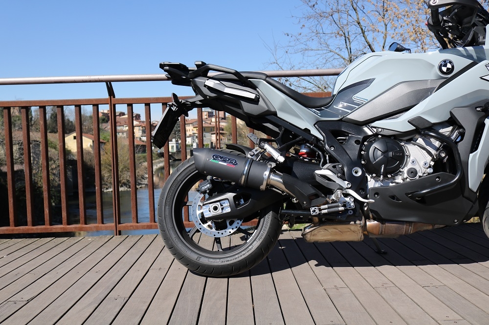 Exhaust compatible with Bmw S1000XR 2020-2025, Furore Evo4 Nero, Slip-on exhaust including removable db killer and link pipe, EPA-compliant 