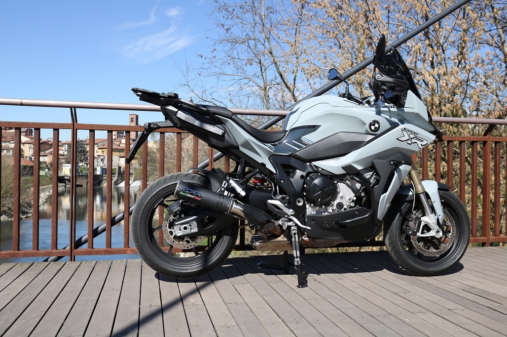 Exhaust compatible with Bmw S1000XR 2020-2025, M3 Black Titanium, Slip-on exhaust including removable db killer and link pipe, EPA-compliant 