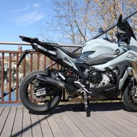 Exhaust compatible with Bmw S1000XR 2020-2025, M3 Black Titanium, Slip-on exhaust including removable db killer and link pipe, EPA-compliant 