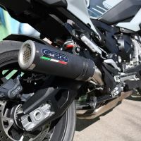 Exhaust compatible with Bmw S1000XR 2020-2025, M3 Black Titanium, Slip-on exhaust including removable db killer and link pipe, EPA-compliant 