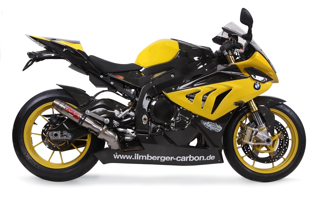 Exhaust compatible with Bmw S1000RR 2010-2014, Deeptone Inox, Slip-on exhaust including removable db killer and link pipe, EPA-compliant 