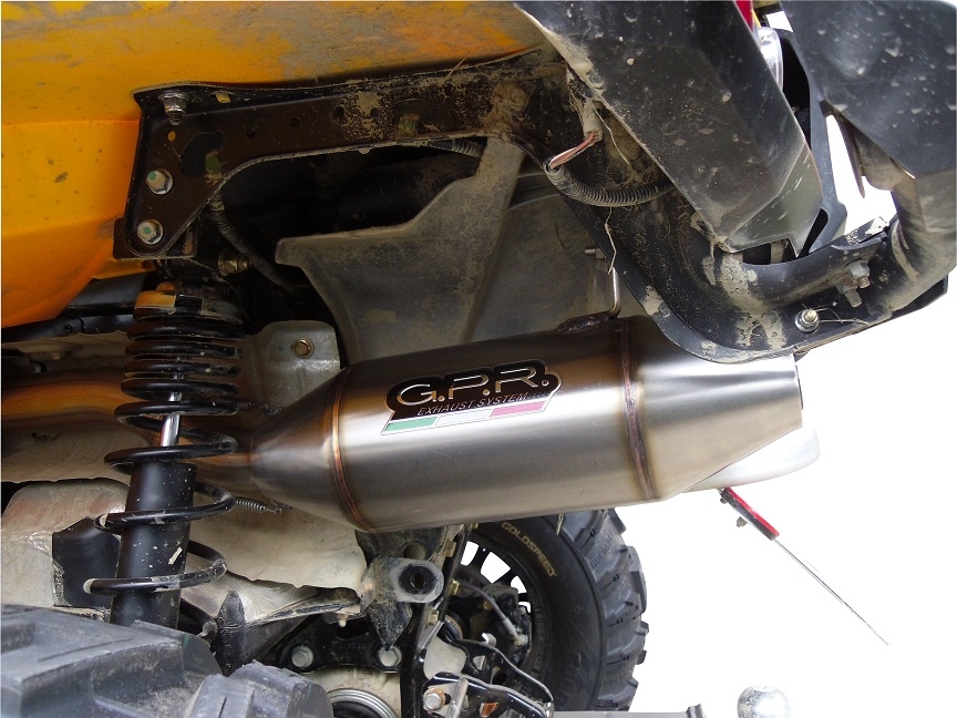 Exhaust compatible with Can Am Outlander 500 Max 2013-2015, Deeptone Atv, Slip-on exhaust including removable db killer and link pipe, EPA-compliance NOT required 