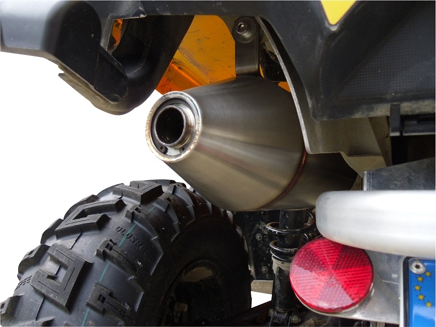 Exhaust compatible with Can Am Outlander 500 Max 2013-2015, Deeptone Atv, Slip-on exhaust including removable db killer and link pipe, EPA-compliance NOT required 