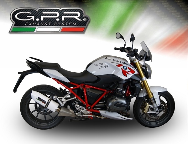 Exhaust compatible with Bmw R1200R 2015 LC 2017-2019, Albus Evo4, Slip-on exhaust including removable db killer and link pipe, EPA-compliant 