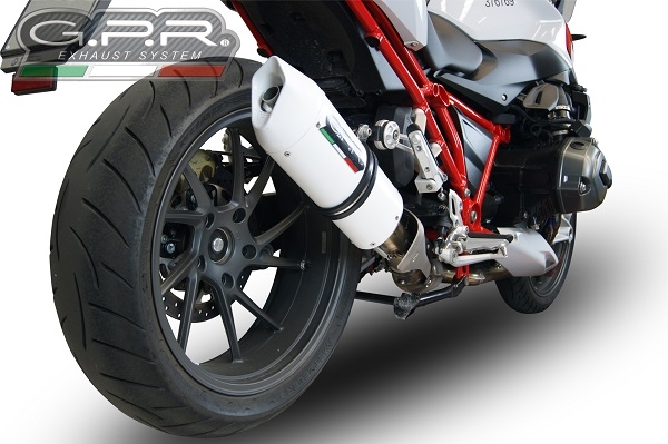 Exhaust compatible with Bmw R1200R 2015 LC 2017-2019, Albus Evo4, Slip-on exhaust including removable db killer and link pipe, EPA-compliant 