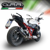 Exhaust compatible with Bmw R1200R LC 2017-2019, Furore Evo4 Nero, Slip-on exhaust including removable db killer and link pipe, EPA-compliant 