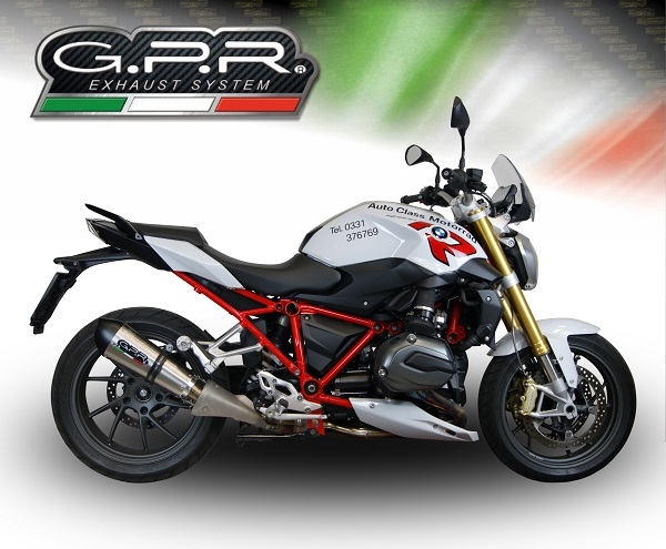 GPR exhaust compatible with  Bmw R1200R 2015 LC 2015-2016, New Grand Prix Evo Titanium, Slip-on exhaust including removable db killer and link pipe, EPA-compliant 