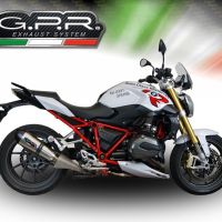 GPR exhaust compatible with  Bmw R1200R 2015 LC 2015-2016, New Grand Prix Evo Titanium, Slip-on exhaust including removable db killer and link pipe, EPA-compliant 