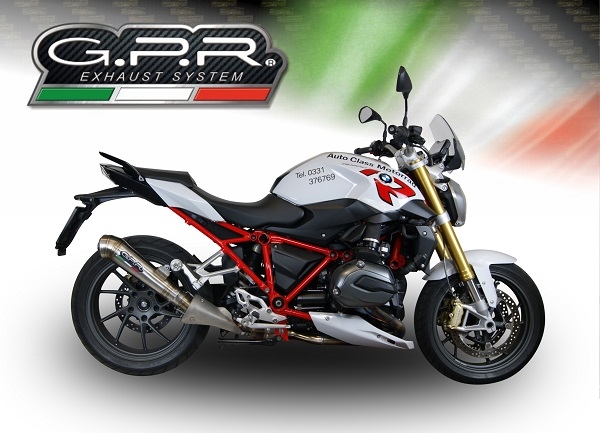 Exhaust compatible with Bmw R1200R LC 2017-2019, Powercone Evo, Slip-on exhaust including removable db killer and link pipe, EPA-compliant 