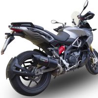 Exhaust compatible with Aprilia Caponord 1200 2013-2016, Furore Nero, Slip-on exhaust including removable db killer and link pipe, EPA-compliant 