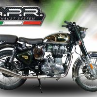 Exhaust compatible with Royal Enfield Continental GT 535 2014-2016, Deeptone Inox, Slip-on exhaust, including link pipe and removable db killer 