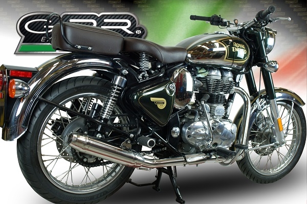 Exhaust compatible with Royal Enfield Continental GT 535 2014-2016, Deeptone Inox, Slip-on exhaust, including link pipe and removable db killer 