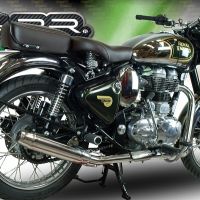 Exhaust compatible with Royal Enfield Continental GT 535 2014-2016, Deeptone Inox, Slip-on exhaust, including link pipe and removable db killer 
