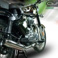 Exhaust compatible with Royal Enfield Continental GT 535 2014-2016, Deeptone Inox, Slip-on exhaust, including link pipe and removable db killer 