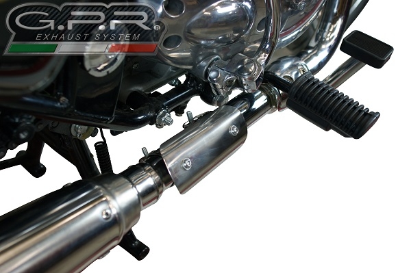 Exhaust compatible with Royal Enfield Classic / Bullet Efi 500 2017-2020, Satinox , Slip-on exhaust including link pipe and removable db killer 