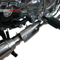 Exhaust compatible with Royal Enfield Classic / Bullet Efi 500 2017-2020, Satinox , Slip-on exhaust including link pipe and removable db killer 