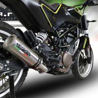 Exhaust compatible with Husqvarna Svartpilen 401 2018-2019, M3 Titanium Natural, Slip-on exhaust including removable db killer and link pipe, EPA-compliant 