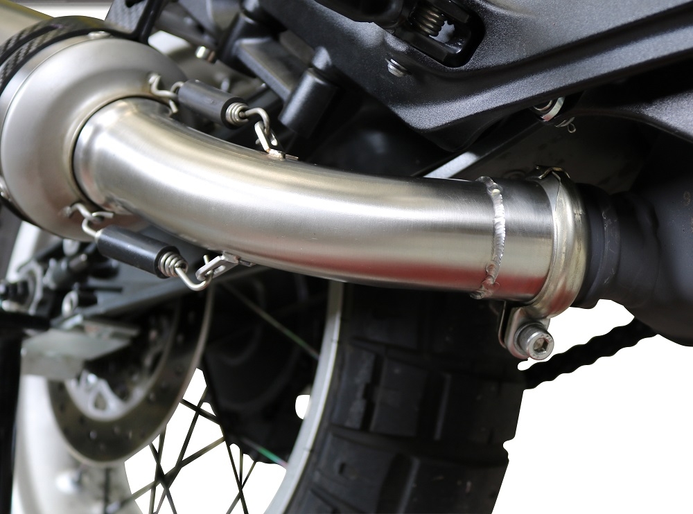 Exhaust compatible with Husqvarna Svartpilen 401 2018-2019, M3 Titanium Natural, Slip-on exhaust including removable db killer and link pipe, EPA-compliant 
