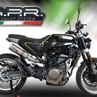 GPR exhaust compatible with Husqvarna Svartpilen 401 2018-2019, M3 Titanium Natural, Homologated legal Mid-full system exhaust, including removable db killer and catalyst  