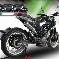 GPR exhaust compatible with Husqvarna Svartpilen 401 2018-2019, M3 Titanium Natural, Homologated legal Mid-full system exhaust, including removable db killer and catalyst  