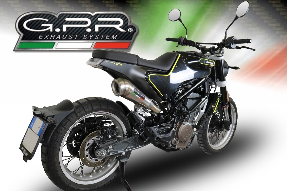 GPR exhaust compatible with Husqvarna Svartpilen 401 2018-2019, Powercone Evo, Homologated legal Mid-full system exhaust, including removable db killer and catalyst  