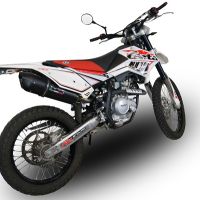 Exhaust compatible with Beta RR 125 Enduro Lc 4t 2010-2018, Furore Poppy, Slip-on exhaust including removable db killer and link pipe, EPA-compliant 