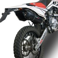 Exhaust compatible with Beta RR 125 Enduro Lc 4t 2010-2018, Furore Nero, Slip-on exhaust including removable db killer and link pipe, EPA-compliant 