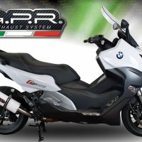 Exhaust compatible with Bmw C650 Sport 2016-2020, Albus Evo4, Slip-on exhaust including removable db killer and link pipe, EPA-compliant 