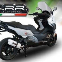 Exhaust compatible with Bmw C650 Sport 2016-2020, Albus Evo4, Slip-on exhaust including removable db killer and link pipe, EPA-compliant 