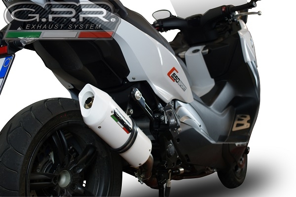 Exhaust compatible with Bmw C650 Sport 2016-2020, Albus Evo4, Slip-on exhaust including removable db killer and link pipe, EPA-compliant 