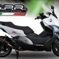 Exhaust compatible with Bmw C650 Sport 2016-2020, Furore Evo4 Nero, Slip-on exhaust including removable db killer and link pipe, EPA-compliant 