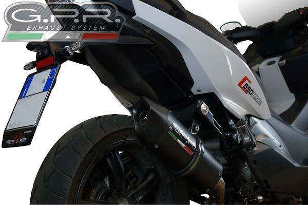 Exhaust compatible with Bmw C650 Sport 2016-2020, Furore Evo4 Nero, Slip-on exhaust including removable db killer and link pipe, EPA-compliant 
