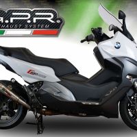 Exhaust compatible with Bmw C650 Sport 2016-2020, Powercone Evo, Slip-on exhaust including removable db killer and link pipe, EPA-compliant 