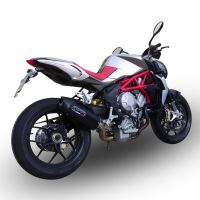 Exhaust compatible with Mv Agusta Brutale 800 Dragster 2017-2020, Furore Evo4 Nero, Slip-on exhaust including link pipe and removable db killer 