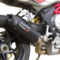 Exhaust compatible with Mv Agusta Brutale 800 Dragster 2017-2020, Furore Evo4 Nero, Slip-on exhaust including link pipe and removable db killer 
