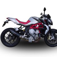 Exhaust compatible with Mv Agusta Brutale 800 Dragster 2017-2020, Furore Evo4 Nero, Slip-on exhaust including link pipe and removable db killer 