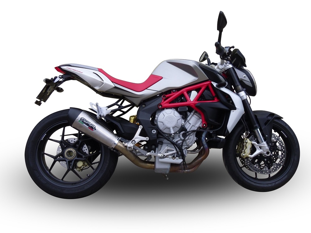 GPR exhaust compatible with  Mv Agusta Brutale 800 2017-2020, New Grand Prix Evo Titanium, Slip-on exhaust including link pipe and removable db killer 