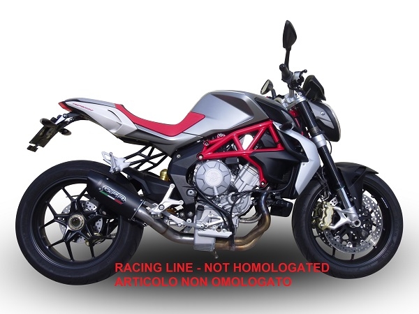 Exhaust compatible with Mv Agusta Brutale 800 2017-2020, Furore Evo4 Nero, Slip-on exhaust including link pipe and removable db killer 