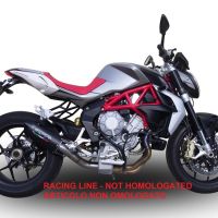 Exhaust compatible with Mv Agusta Brutale 800 2017-2020, Furore Evo4 Nero, Slip-on exhaust including link pipe and removable db killer 