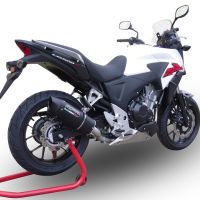 Exhaust compatible with Honda CB400X 2013-2015, Furore Nero, Slip-on exhaust including removable db killer and link pipe, EPA-compliant 
